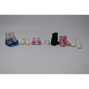 Barbie Doll Shoes Lot 7 Pairs Mixed Brands Boots Sneakers Heels Accessories